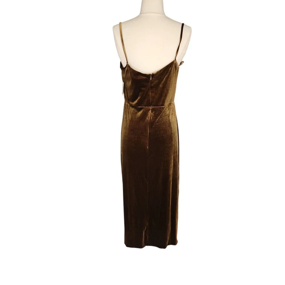 Just Taylor Midi Dress Womens Size 10 Dark Romantic Olive Velvet Whimsigoth Glam